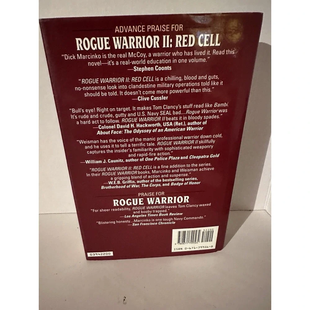 Richard Marcinko & John Weisman Red Cell: Rogue Warrior 2 HC DJ 1st Edition 1994